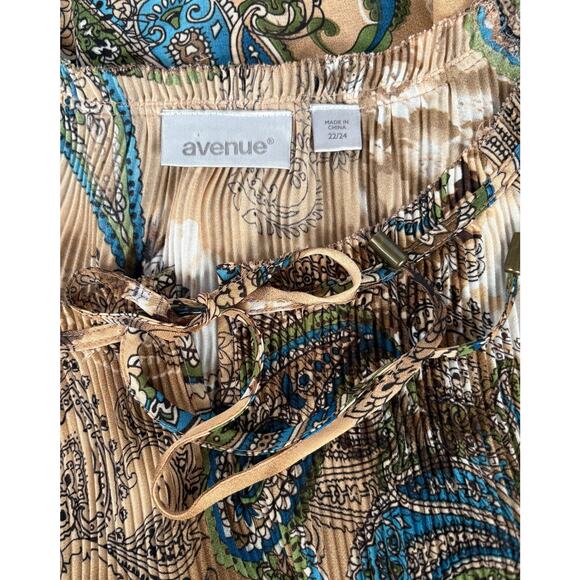 Avenue Women's Paisley Tunic Top Crinkle Pleat Size 22/24 Boho Grunge Peasant - Picture 6 of 7